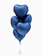 Воздушный шар фольгированный 18" «Сердце», туманно - синий сатин, набор 5 шт. - Фото 2