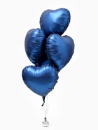 Воздушный шар фольгированный 18" «Сердце», туманно - синий сатин, набор 5 шт. - Фото 4