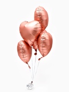 Воздушный шар фольгированный 18" «Сердце», розовое золото сатин, набор 5 шт. - Фото 5