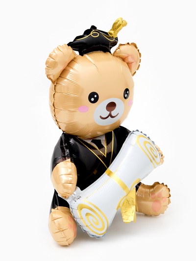 Воздушный шар фольгированный 38" «Мишка выпускник»