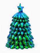 Воздушный шар фольгированный 3D 39" «Новогодняя елка» зеленый хамелеон, под воздух - фото 809625304