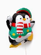 Воздушный шар фольгированный 26" "Новогодний пингвин" - фото 123133821
