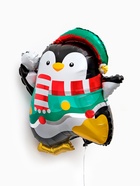 Воздушный шар фольгированный 26" "Новогодний пингвин" - фото 123133822