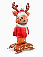 Воздушный шар фольгированный 60" "Зимний олень", только под воздух - фото 123133856