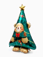 Воздушный шар фольгированный 60" "Мишка с елкой", только под воздух - фото 9537043