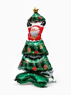 Воздушный шар фольгированный 58" «Дед Мороз с елкой», только под воздух - фото 809625409