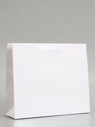 Пакет подарочный ламинированный горизонтальный «Белый», M 30×25.5×9 см - фото 809625528