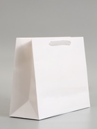 Пакет подарочный ламинированный горизонтальный «Белый», M 32×26×12 см - фото 809625535