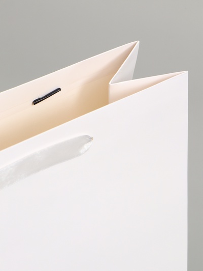 Пакет подарочный ламинированный горизонтальный «Белый», M 32×26×12 см