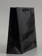 Пакет подарочный ламинированный горизонтальный «Чёрный», M 30×25.5×9 см - фото 809625550