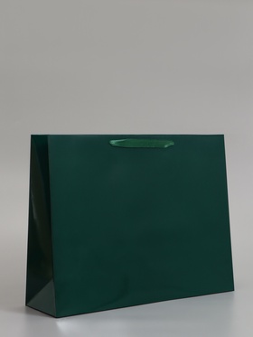 Пакет подарочный ламинированный горизонтальный «Изумрудный», L 40×31×11.5 см