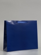 Пакет подарочный ламинированный горизонтальный «Синий», M 30×25.5×9 см - фото 809625573