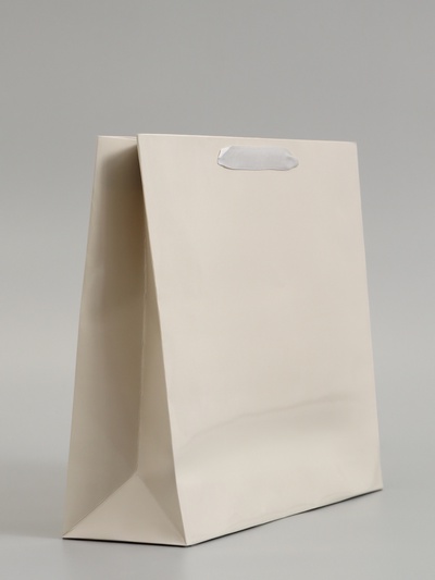 Пакет подарочный ламинированный горизонтальный «Молочный», M 30×25.5×9 см