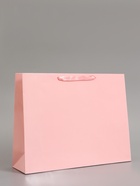 Пакет подарочный ламинированный горизонтальный «Розовый», L 40×31×11.5 см - фото 809625608