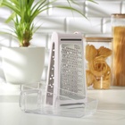 УЦЕНКА Тёрка с контейнером «Умелец», 13.5×9×21.5 см, ABS-пластик, нержавеющая сталь, белая - Фото 1