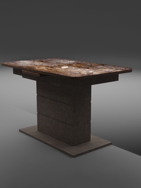 Стол кухонный раздвижной «Шамбор», 1240(1540)×750×760 мм, цвет коричневый/коричневый камень Н001