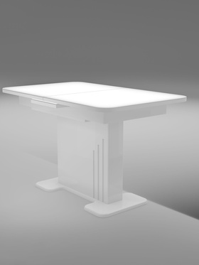 Стол кухонный раздвижной «Вавилон», 1240(1540)×750×760 мм, цвет белый/белый глянец