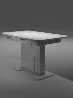 Стол кухонный раздвижной «Вавилон», 1240(1540)×750×760 мм, цвет светло-серый/серый