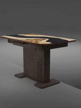 Стол кухонный раздвижной «Вавилон», 1240(1540)×750×760 мм, цвет коричневый/коричневый камень Н037