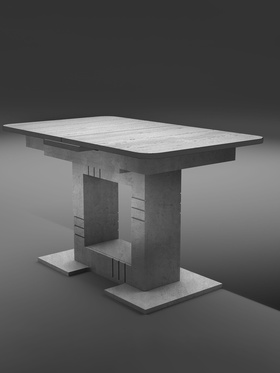 Стол кухонный раздвижной «Триумф», 1240(1540)×750×760 мм, цвет светло-серый/серый