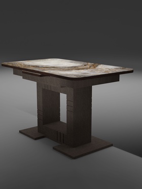 Стол кухонный раздвижной «Триумф», 1240(1540)×750×760 мм, цвет коричневый/коричневый камень Н085