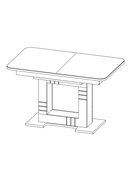 Стол кухонный раздвижной Триумф 1240(1540)х750 столешница стекло, цвет коричневый камень Н085   1101 - Фото 3