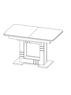 Стол кухонный раздвижной Триумф 1240(1540)х750 столешница стекло, цвет коричневый камень Н001   1101 - Фото 3