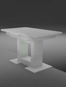 Стол кухонный раздвижной «Триумф», 1240(1540)×750×760 мм, цвет белый/белый глянец Н088