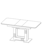 Стол кухонный раздвижной Триумф 1240(1540)х750 столешница стекло, цвет белый глянец Н088 - Фото 2