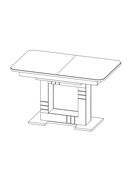 Стол кухонный раздвижной Триумф 1240(1540)х750 столешница стекло, цвет белый глянец Н088 - Фото 3