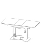 Стол кухонный раздвижной Триумф 1240(1540)х750 столешница стекло, цвет белый мрамор/белый - Фото 2