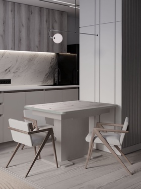 Стол кухонный раздвижной «Мерлион», 1240(1540)×750×760 мм, цвет бежевый софт/бискайская сосна