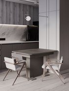 Стол кухонный раздвижной Мерлион 1240(1540)х750 столешница: пластик, цвет коричневый софт/бронзовый - Фото 1