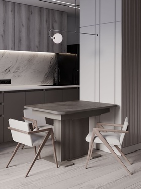 Стол кухонный раздвижной «Мерлион», 1240(1540)×750×760 мм, цвет бронзовый/коричневый софт