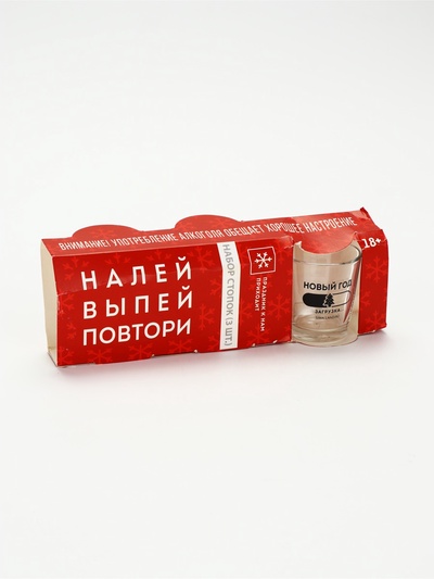 УЦЕНКА Набор стопок «Налей, выпей, повтори», 3 шт., 50 мл