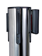 УЦЕНКА Стойка ограждения сер с вытяжной лентой-280см КРАСНАЯ,высота-90см,d- 6см,напольный d-32см 1 - Фото 3