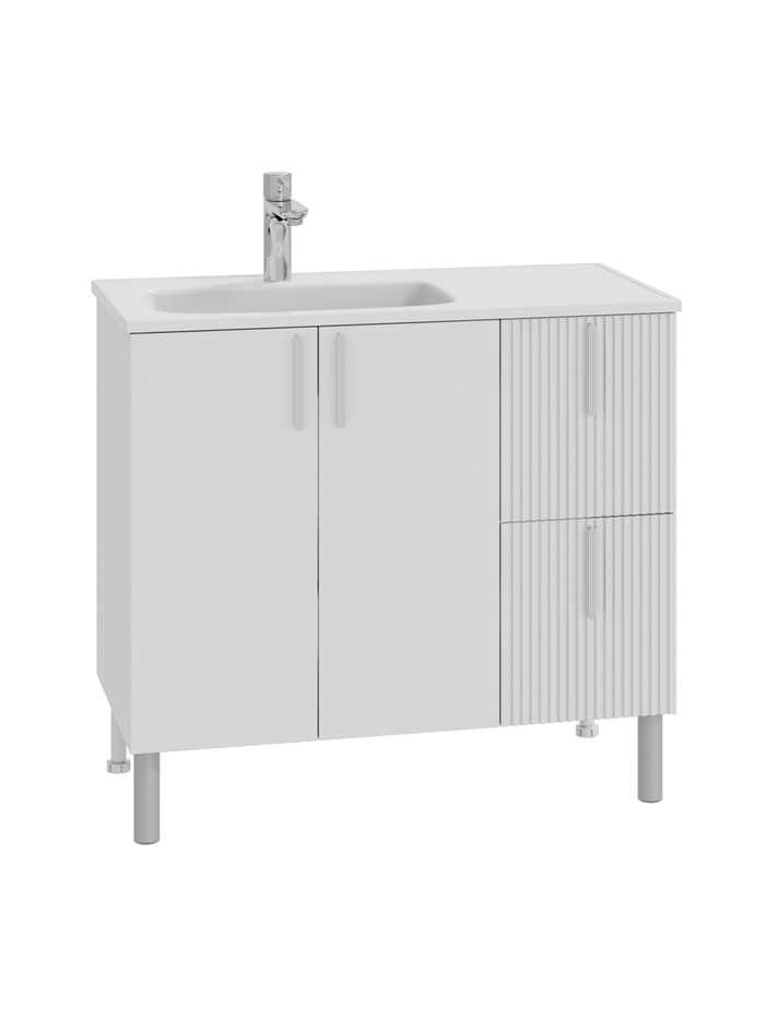 Тумба напольная «Вега 90», под раковину «Венера 90», 2 ящика, цвет белый