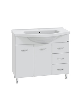 Тумба напольная «Эльбрус 100», под раковину «Эльбрус 100», 3 ящика, цвет белый