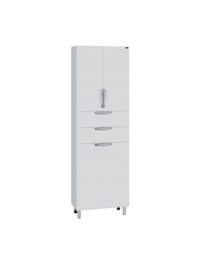 Шкаф - пенал для ванной комнаты «Родос 60», с корзиной для белья, цвет белый