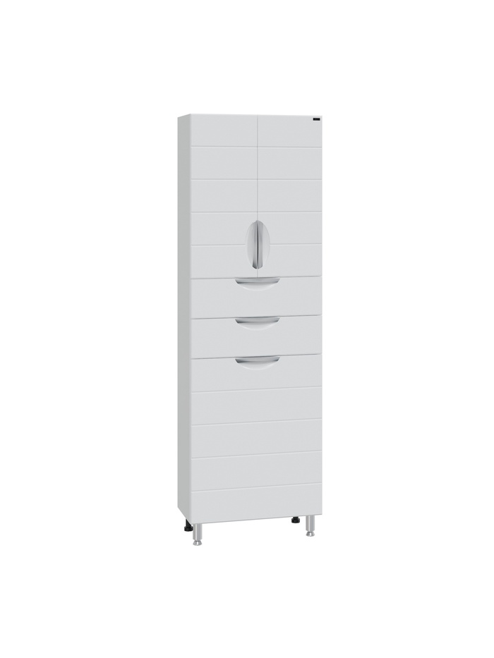 Шкаф - пенал для ванной комнаты «Родос 60», с корзиной для белья, цвет белый