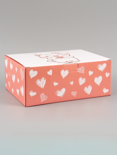 Коробка подарочная самосборная «Котик», 30×23×12 см