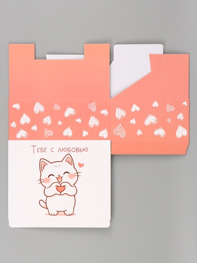 Коробка подарочная самосборная «Котик», 30×23×12 см