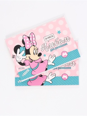 Альбом для рисования на скрепке, А4, 24 листа, 2 штуки, «Минни Маус»