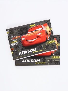 Альбом для рисования на скрепке, А4, 40 листов, 2 штуки, «Тачки» 10962873