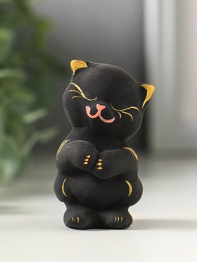 Фигурка керамика «Котик милашка», 7 см, чёрный