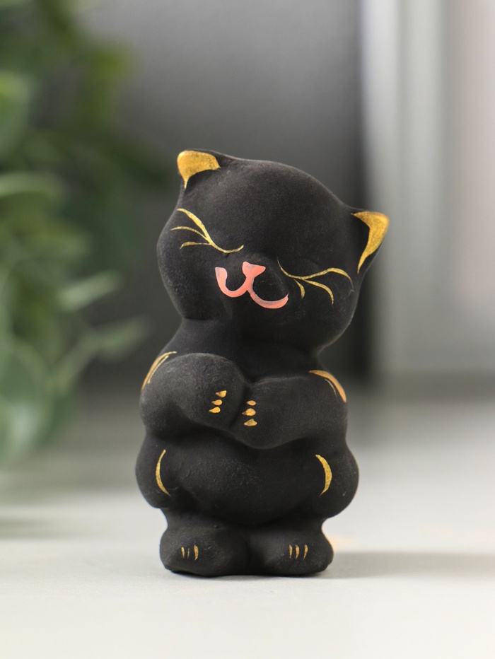 Фигурка керамика «Котик милашка», 7 см, чёрный