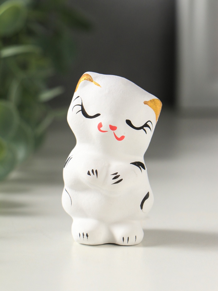 Фигурка керамика «Котик милашка», 7 см, белый