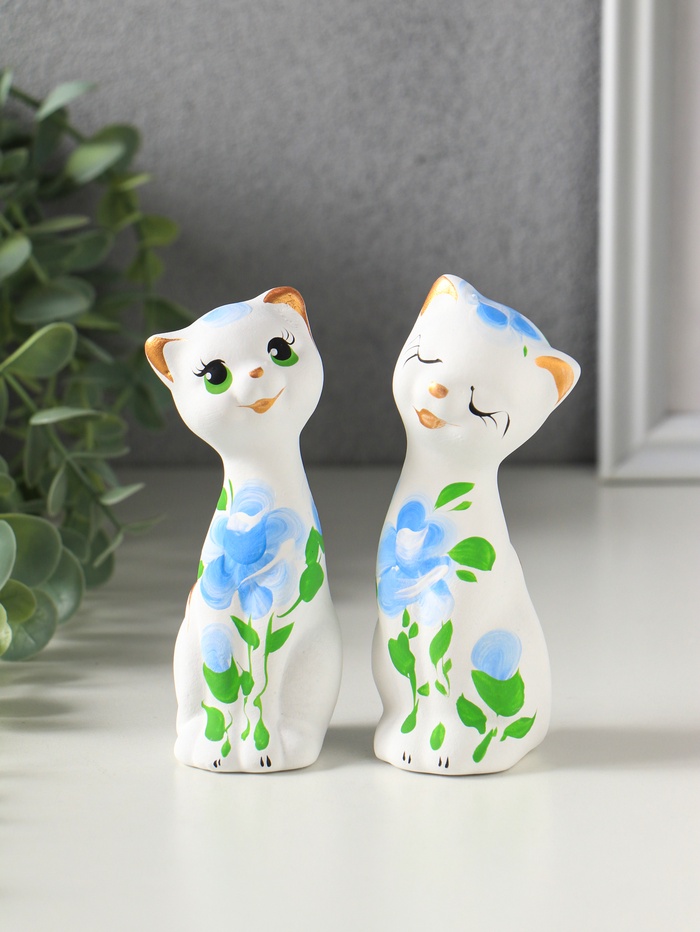 Фигурка керамика «Love коты», 11 см, МИКС
