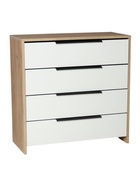 Комод 4 ящика, 750х333х750, Белый/Дуб - фото 809625993