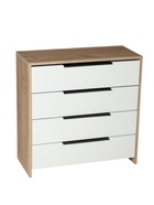 Комод 4 ящика, 750х333х750, Белый/Дуб - фото 809625994